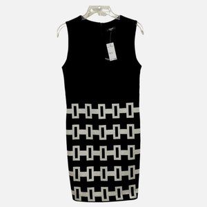 Premise Dresses Size 6 Black & White Bodycon Knit Wiggle Stretch Colorblock NWT